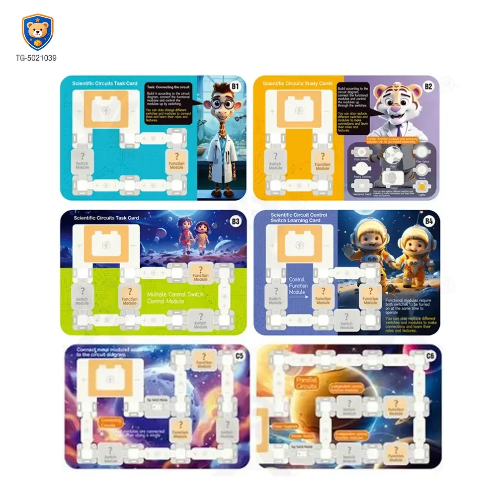 Science Toy Set, DIY Scientific Circuits Set, 45 Pieces, 6 Cards — product view 2