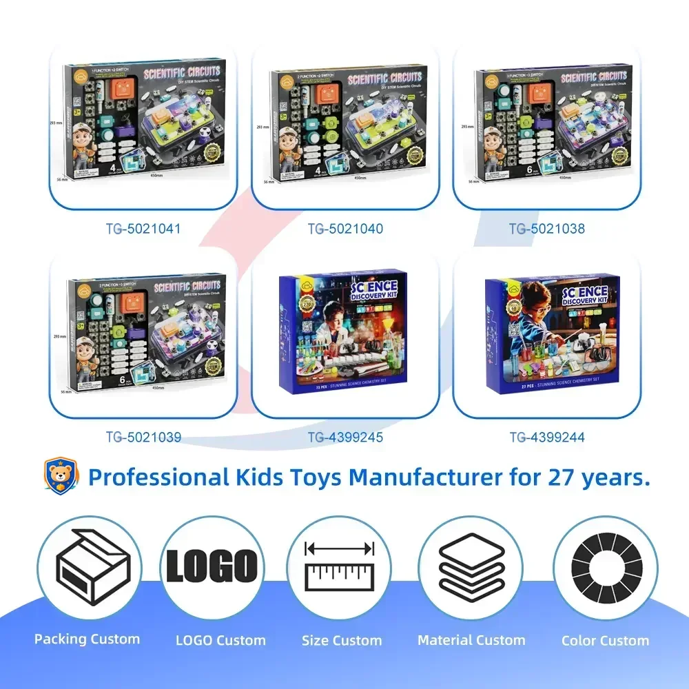 Science Toy Set, DIY Scientific Circuits Set, 45 Pieces, 6 Cards — product view 4