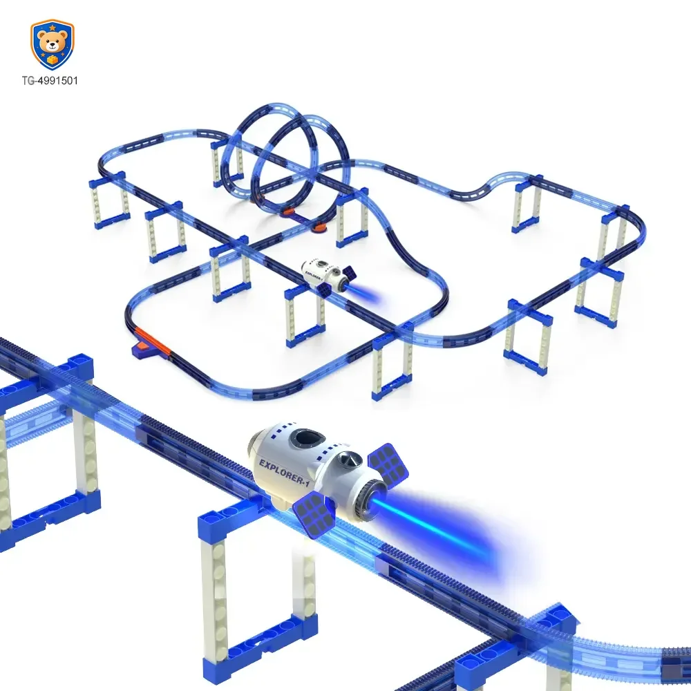 Plastic Space Theme Assemble Building Block Electric Track Toy Set — product view 2