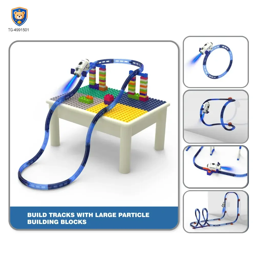 Plastic Space Theme Assemble Building Block Electric Track Toy Set — product view 4