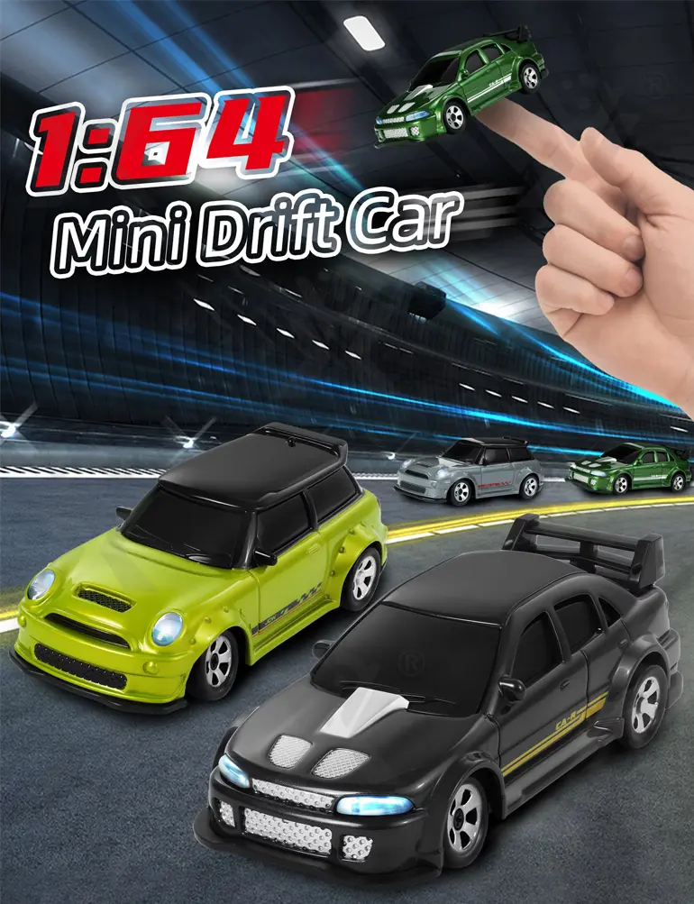 1/64 2.4G 4WD Mini Drift RC Car LED Light, High Speed Racing Remote Control Vehicles Models Desktop Toys (TG5131038) — product detail panel 1