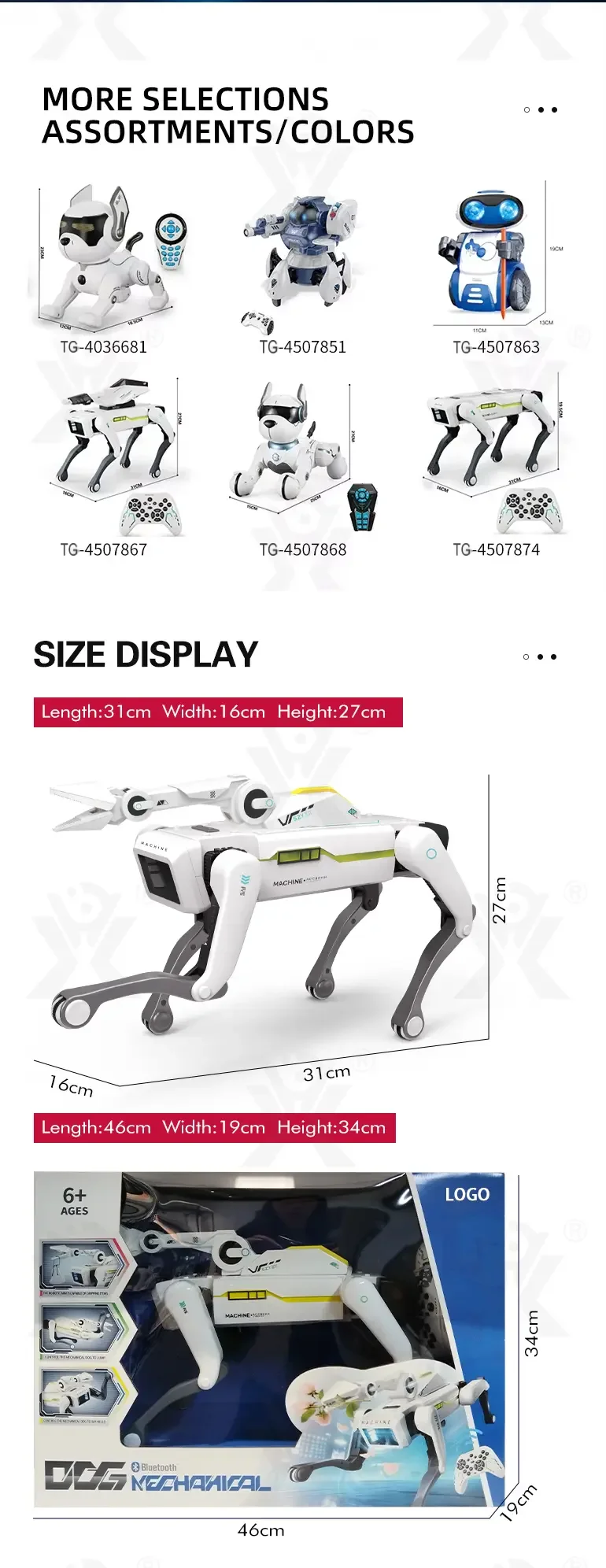 AI Robot Dog, Multifunctional Mechanical Dog With Bionic Hand (TG5143053) — product detail panel 10