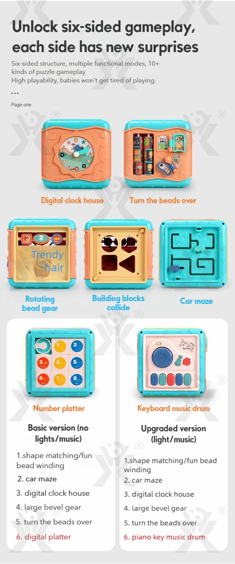 Baby Activity Cube Shape Sorting Activity Center (TG1673150) — product detail panel 2