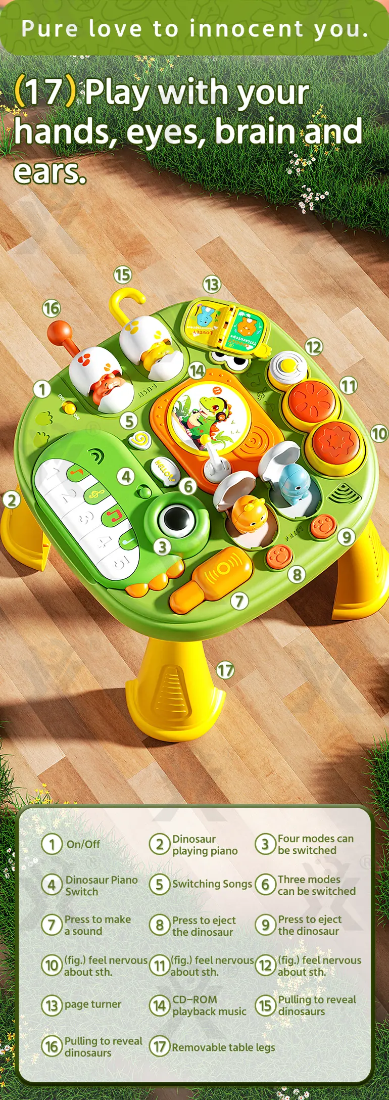 Baby Activity Center Table, Dinosaur Theme (TG4371040) — product detail panel 5