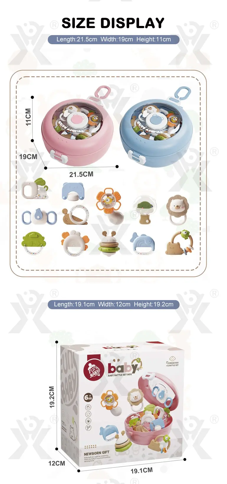 Baby Rattles Teethers Set with Storage Box, Infant Sensory Toys-toys for babies 6-12 months (TG5105663) — product detail panel 10