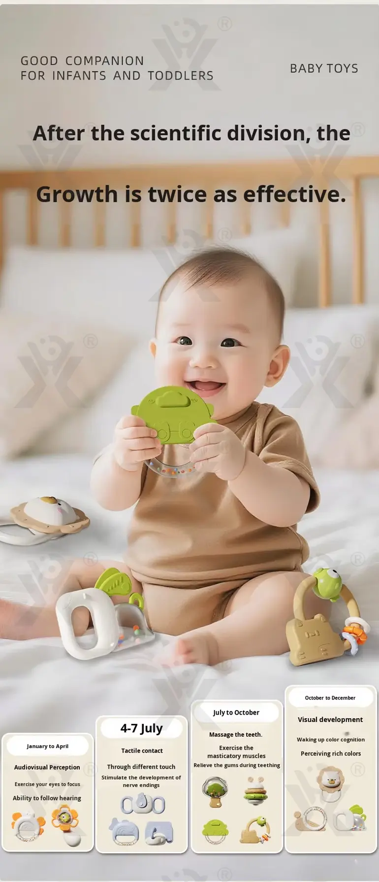 Baby Rattles Teethers Set with Storage Box, Infant Sensory Toys-toys for babies 6-12 months (TG5105663) — product detail panel 2
