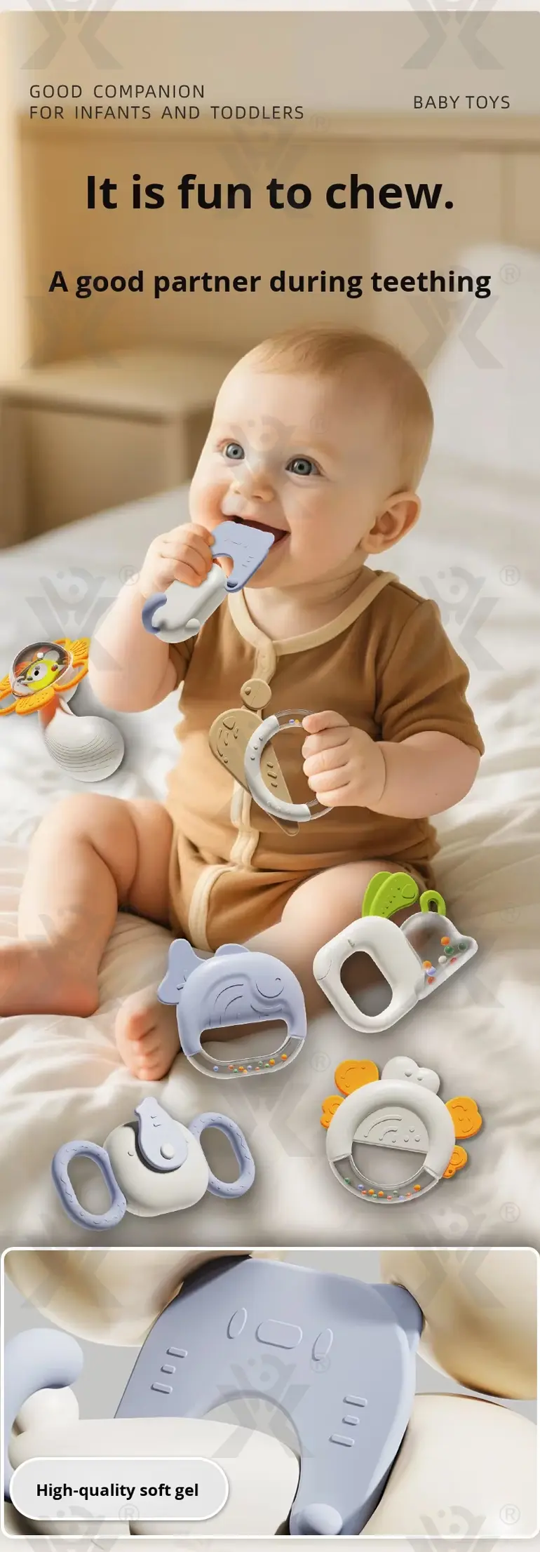 Baby Rattles Teethers Set with Storage Box, Infant Sensory Toys-toys for babies 6-12 months (TG5105663) — product detail panel 4