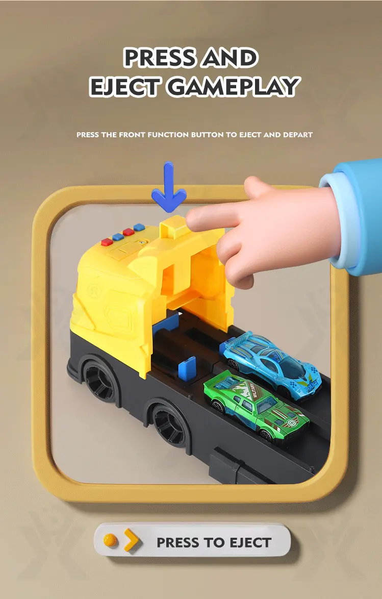 Carrier Truck Race Track Toddler Toys, Transport Truck Car Toy Foldable Track for Kids (TG4382419) — product detail panel 4