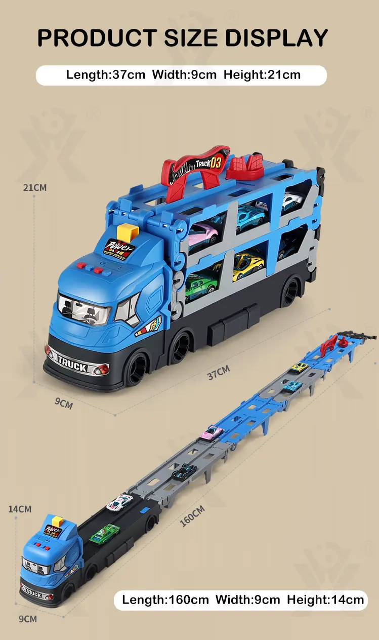 Carrier Truck Race Track Toddler Toys, Transport Truck Car Toy Foldable Track for Kids (TG4382419) — product detail panel 9