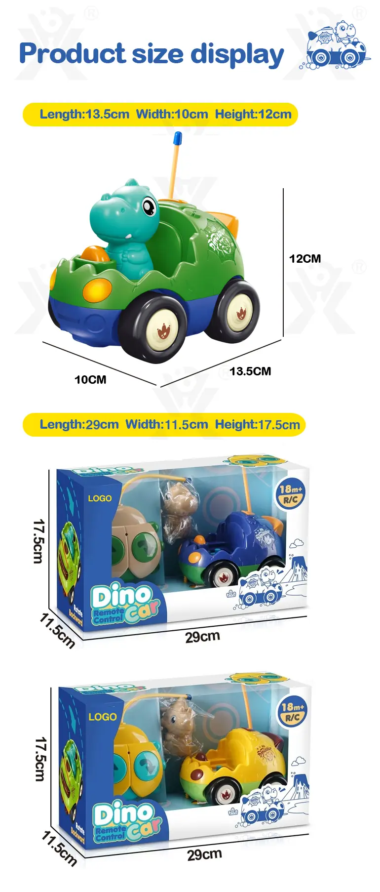Dinosaur RC Cars Toys, with Light and Sound (TG4970679) — product detail panel 9
