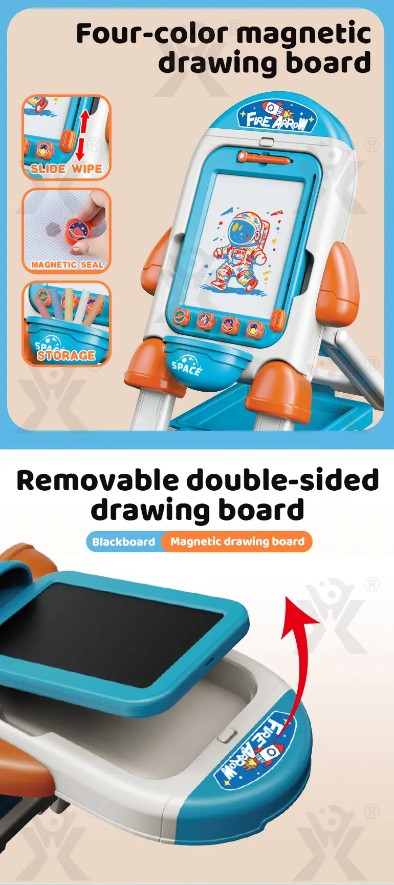 2 in 1 Magnetic Drawing Board & Blackboard (TG4526222) — product detail panel 2