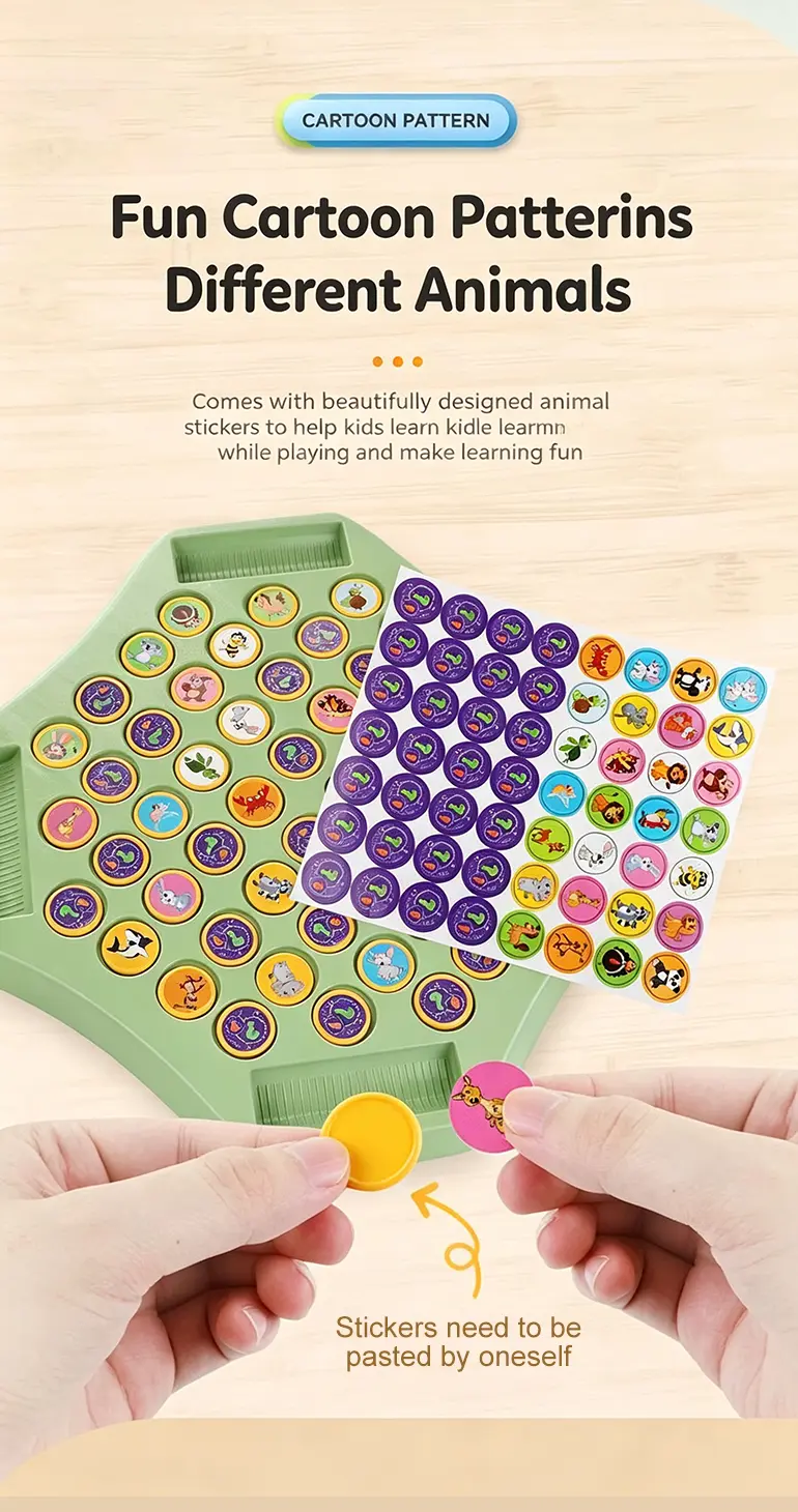 Animal Flip Chess Memory Game, DIY Stickers (TG4876585) — product detail panel 7
