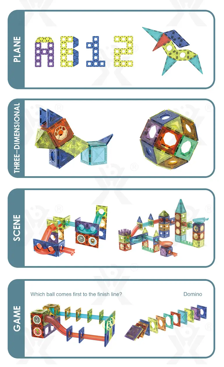 Magnetic Tiles Marble Run, 3D Magnetic Building Blocks Set Race Track Toy for Kids (TG5155459) — product detail panel 6