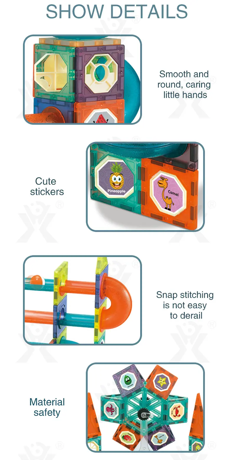 Magnetic Tiles Marble Run, 3D Magnetic Building Blocks Set Race Track Toy for Kids (TG5155459) — product detail panel 7