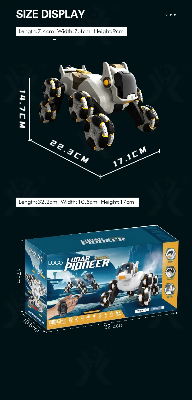 Remote Control 8-Wheel Climbing Mechanical Robot Dog-RC Dog Toy (TG4485719) — product detail panel 14