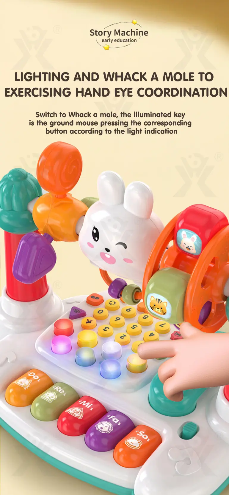 Cartoon Baby Interactive Music Light Keyboard Telephone Toy (TG4360881) — product detail panel 7