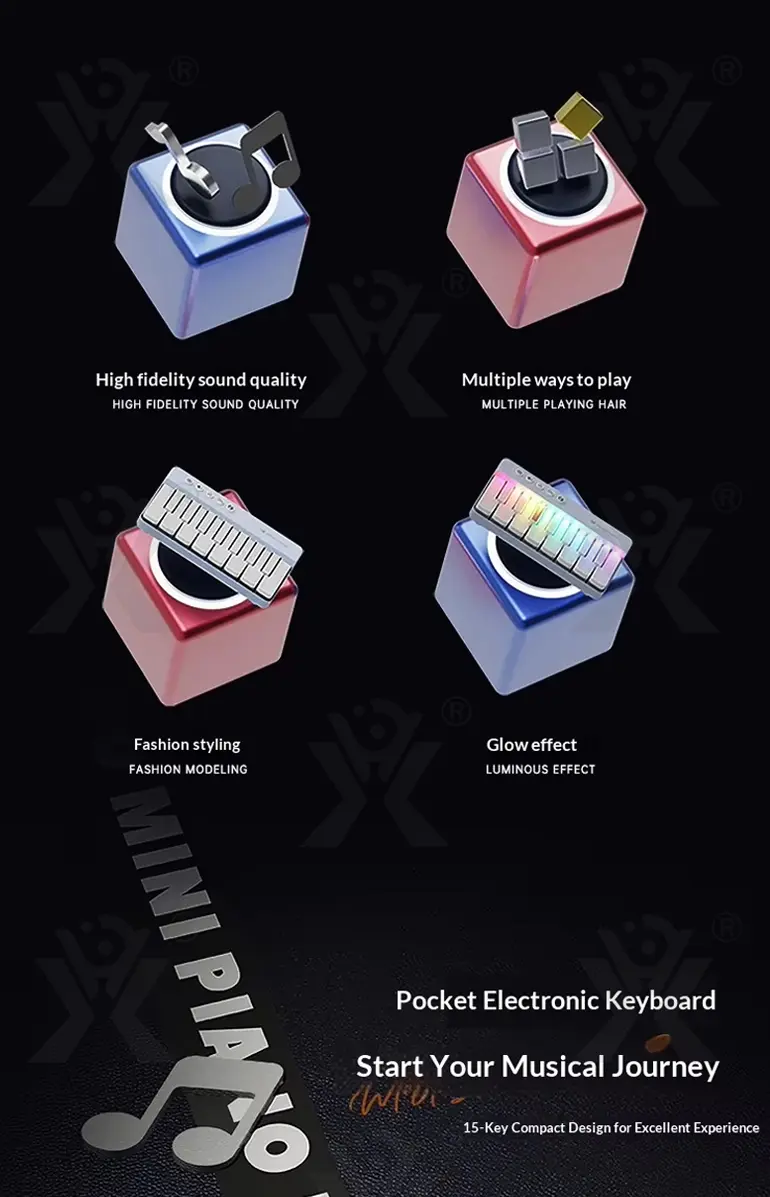 15 Key Kids Pocket Piano Toy LED Light Musical Instrument (TG4859850) — product detail panel 2