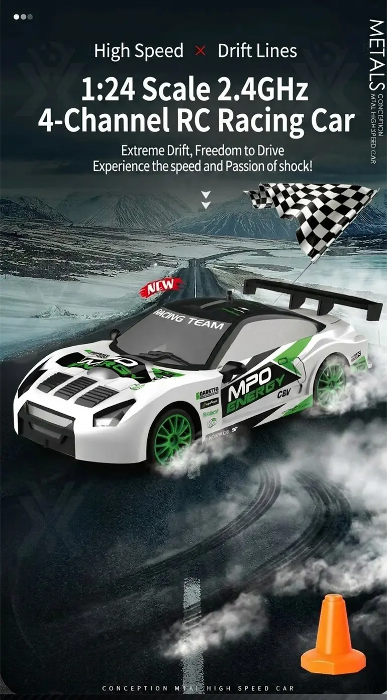 RC Drift Car, 1:24 Scale, 2.4GHz, 4WD (TG2167524) — product detail panel 1