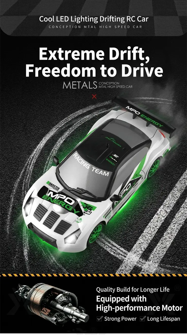RC Drift Car, 1:24 Scale, 2.4GHz, 4WD (TG2167524) — product detail panel 3