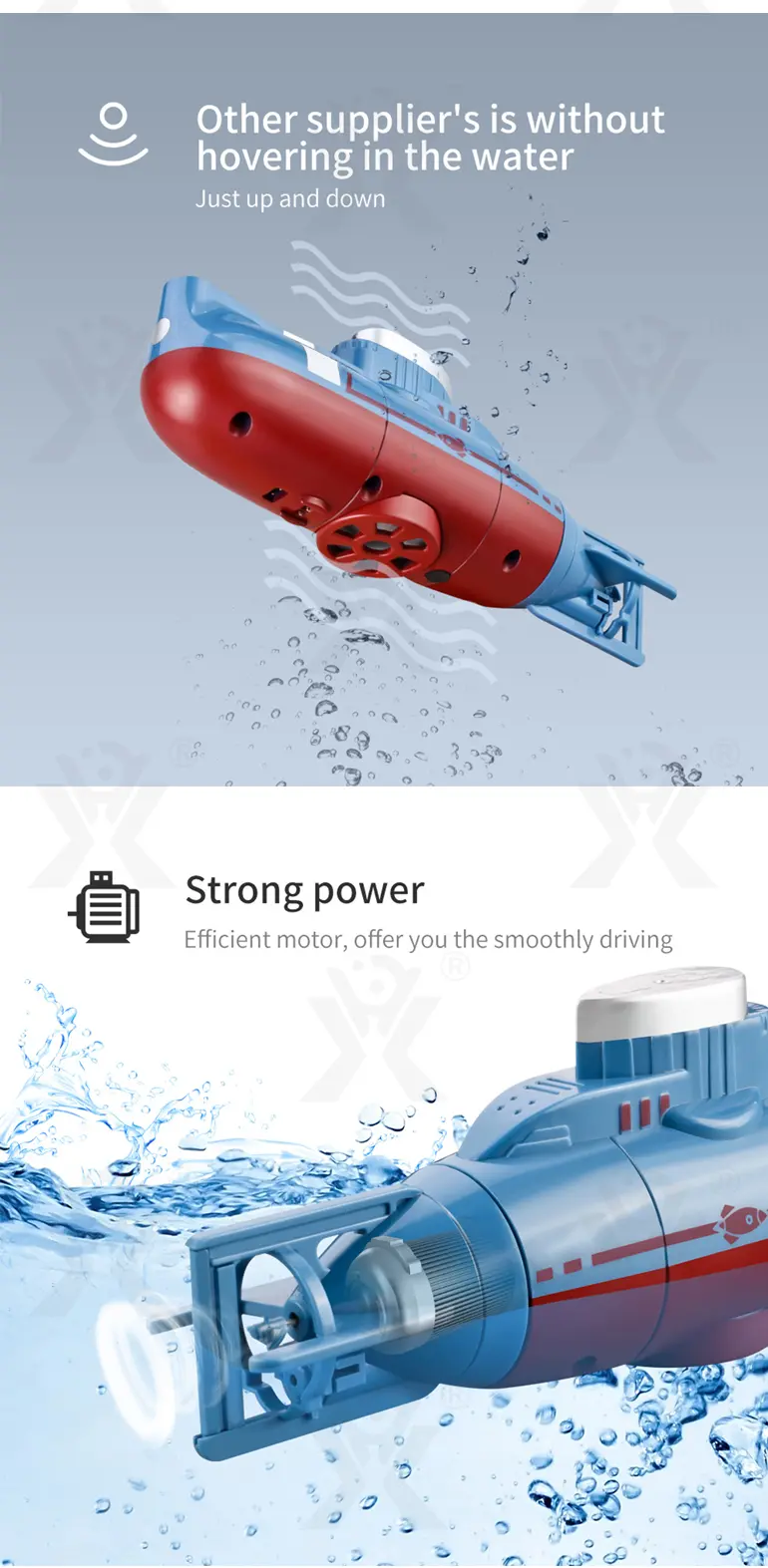 RC Submarine Toy Remote Control Boat, Underwater Diving Waterproof RC Toy Submarine (TG4850551) — product detail panel 4