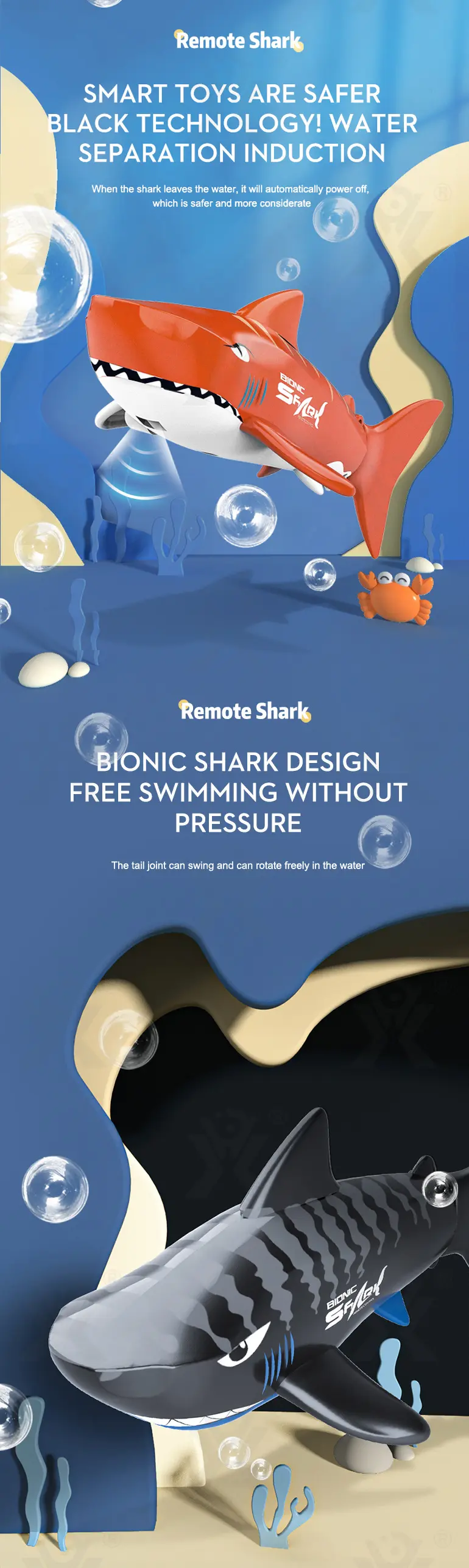 Electric Waterproof Remote Control Shark, Infrared-Controlled Water Toy- RC Shark Toy (TG4850556) — product detail panel 10