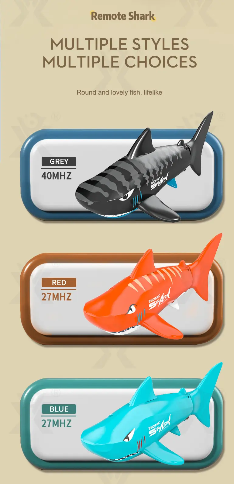 Electric Waterproof Remote Control Shark, Infrared-Controlled Water Toy- RC Shark Toy (TG4850556) — product detail panel 11