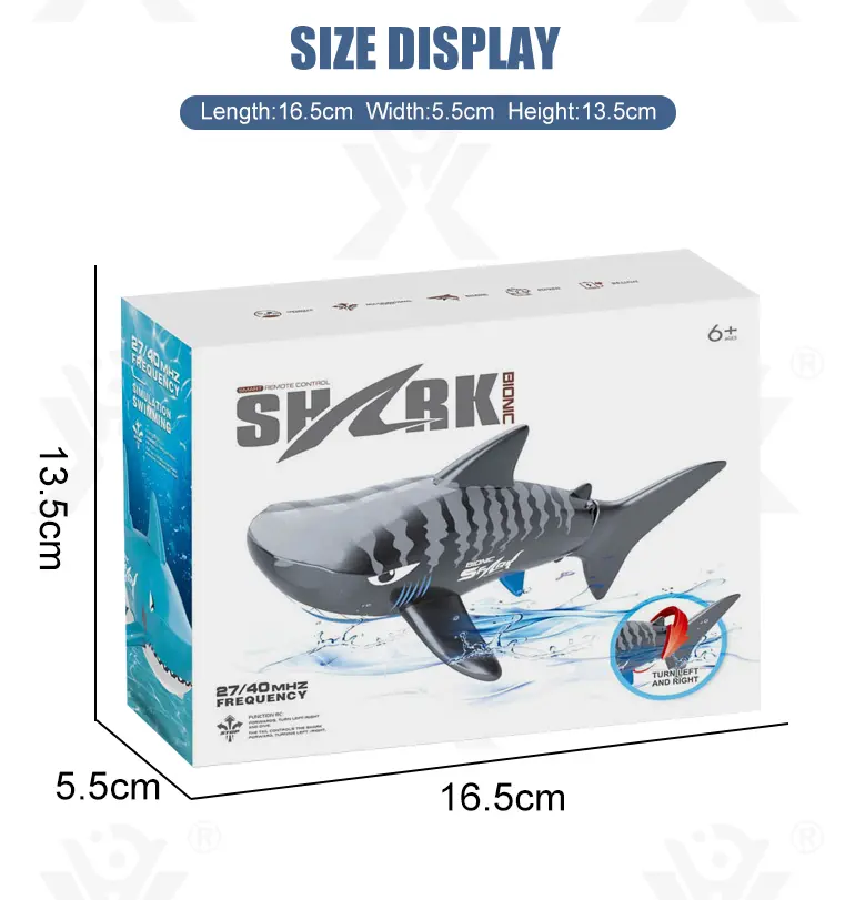 Electric Waterproof Remote Control Shark, Infrared-Controlled Water Toy- RC Shark Toy (TG4850556) — product detail panel 13
