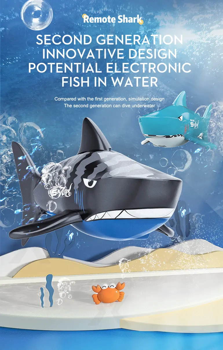 Electric Waterproof Remote Control Shark, Infrared-Controlled Water Toy- RC Shark Toy (TG4850556) — product detail panel 3