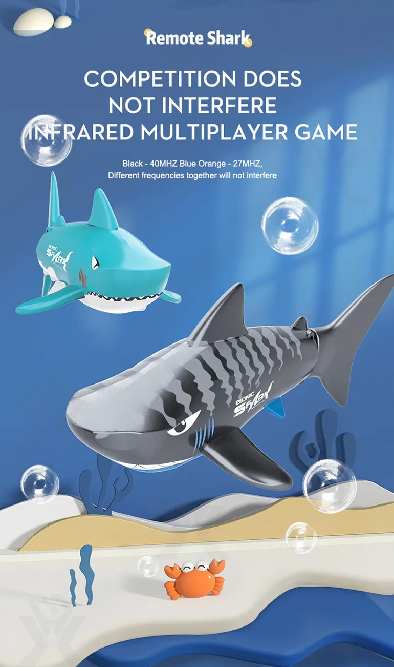 Electric Waterproof Remote Control Shark, Infrared-Controlled Water Toy- RC Shark Toy (TG4850556) — product detail panel 5