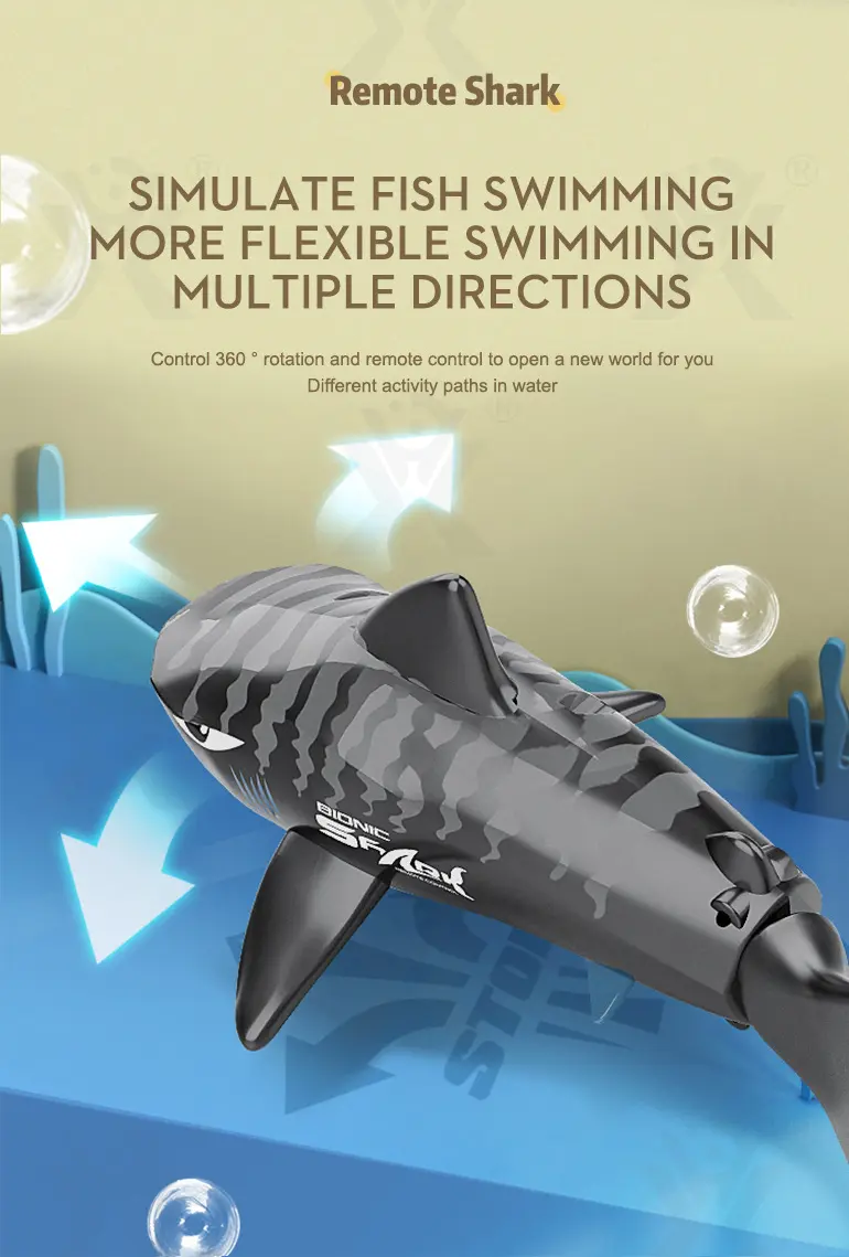 Electric Waterproof Remote Control Shark, Infrared-Controlled Water Toy- RC Shark Toy (TG4850556) — product detail panel 9