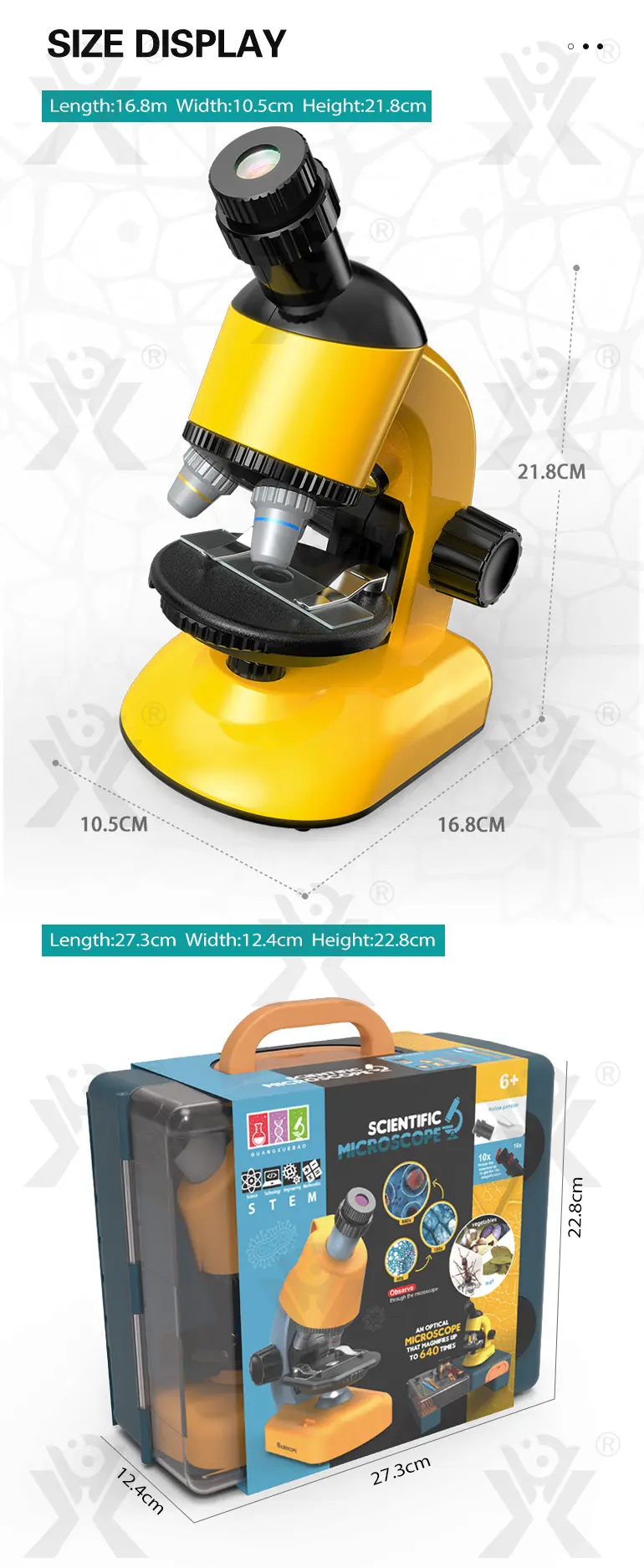 Scientific Microscope Toy, LED 100X-1200X Magnification (TG1672615) — product detail panel 8