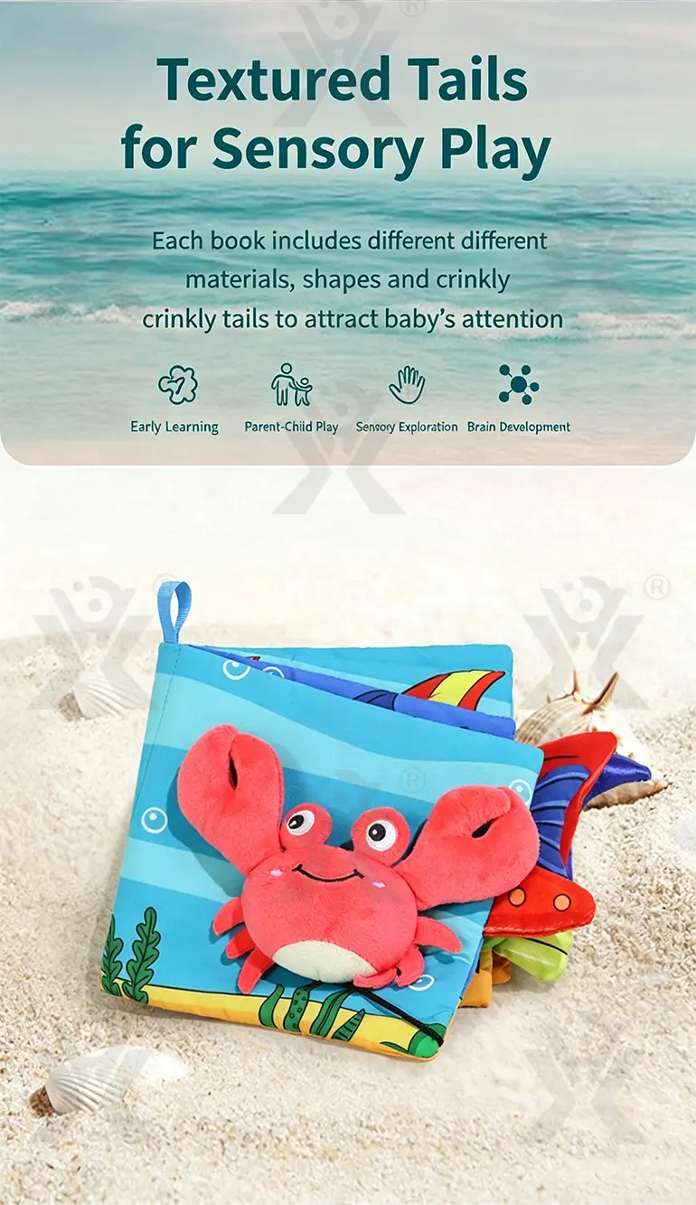Animal Soft Books with Crinkle Tails, Early Education Toy Supplies (TG4498617) — product detail panel 6