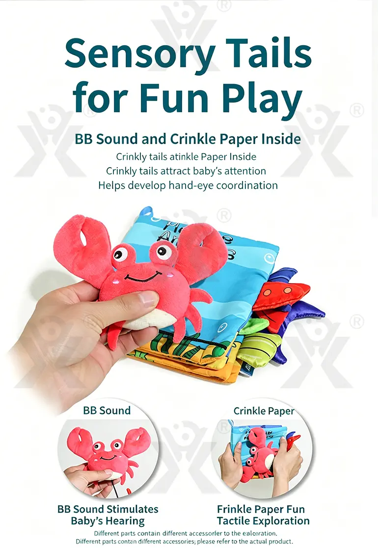 Animal Soft Books with Crinkle Tails, Early Education Toy Supplies (TG4498617) — product detail panel 7