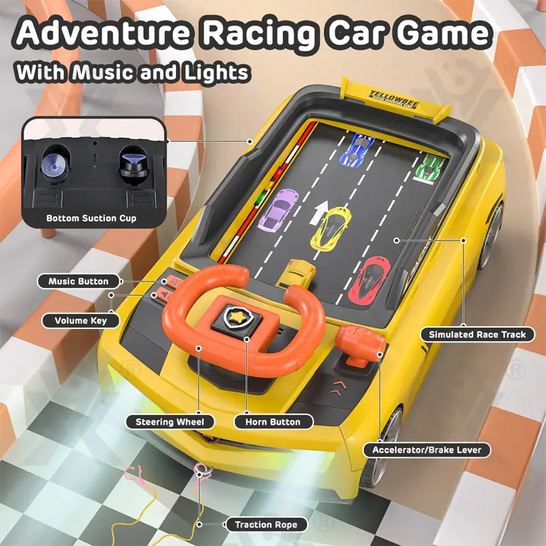 Racing Adventure Game Steering Wheel Toy with Music and Light (TG4487495) — product detail panel 1