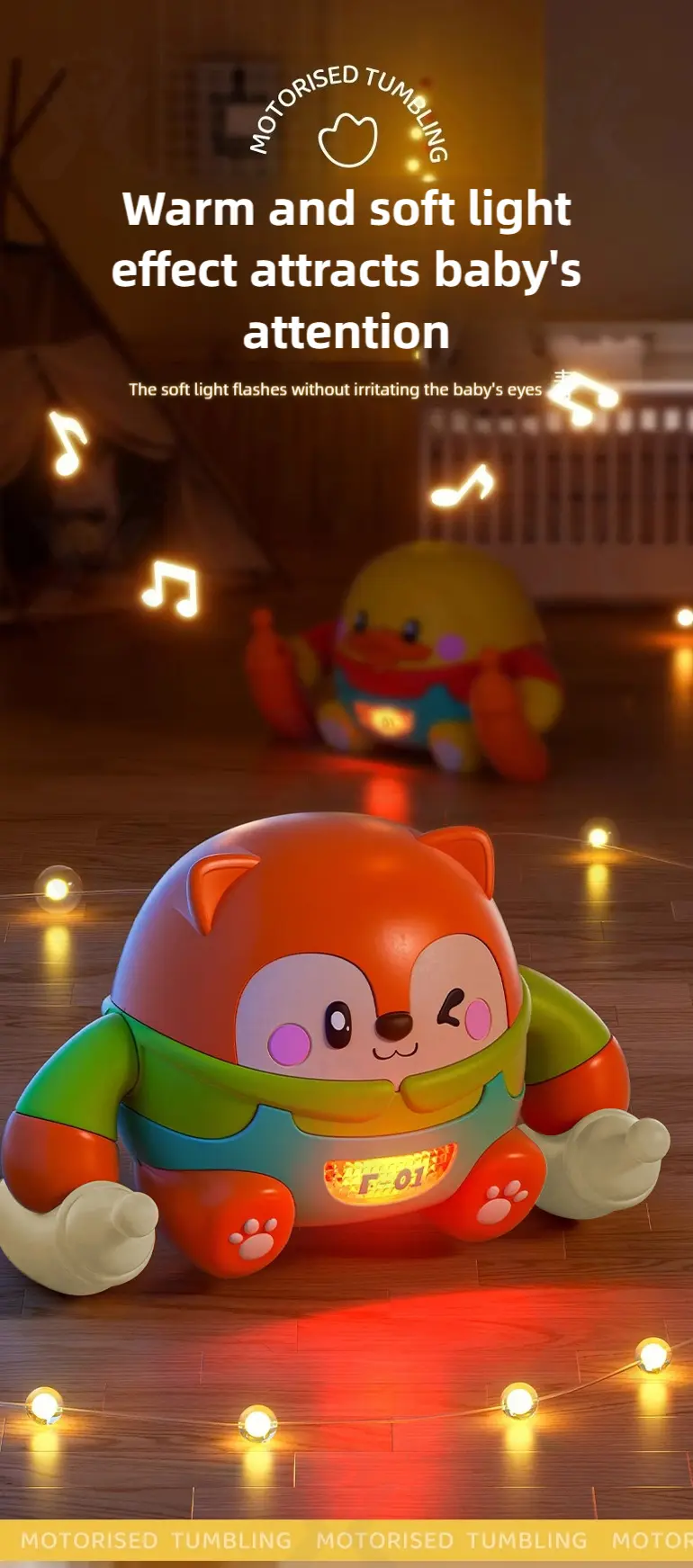 Tumbling Pet Crawling Toy with Lights, Music & Voice Sensor (TG4857724) — product detail panel 4