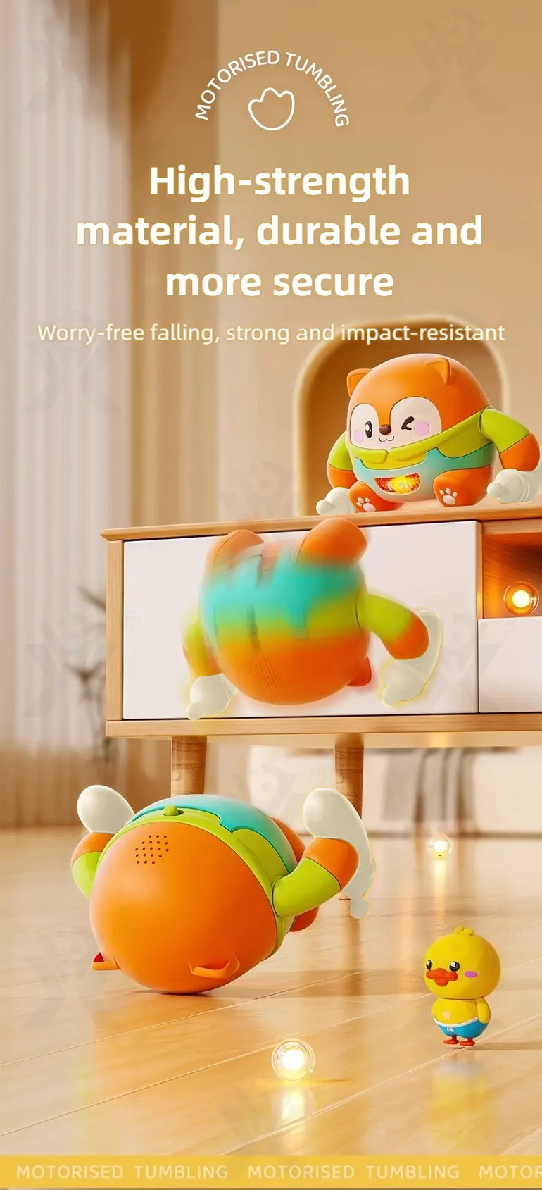 Tumbling Pet Crawling Toy with Lights, Music & Voice Sensor (TG4857724) — product detail panel 5