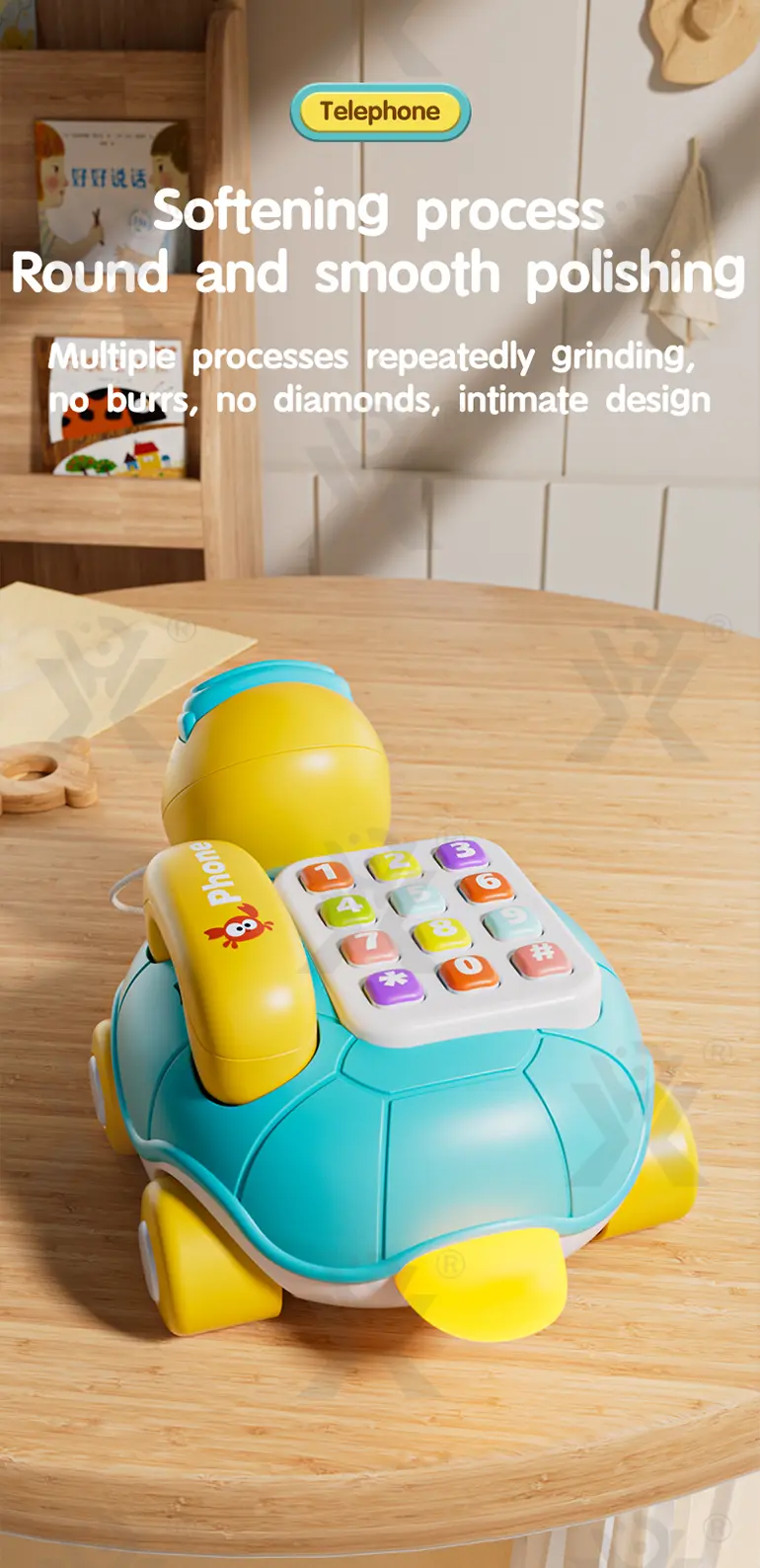 Cartoon Turtle Pull String Phone Toy, Baby Phone Toy Wholesale Supply (TG4900800) — product detail panel 5