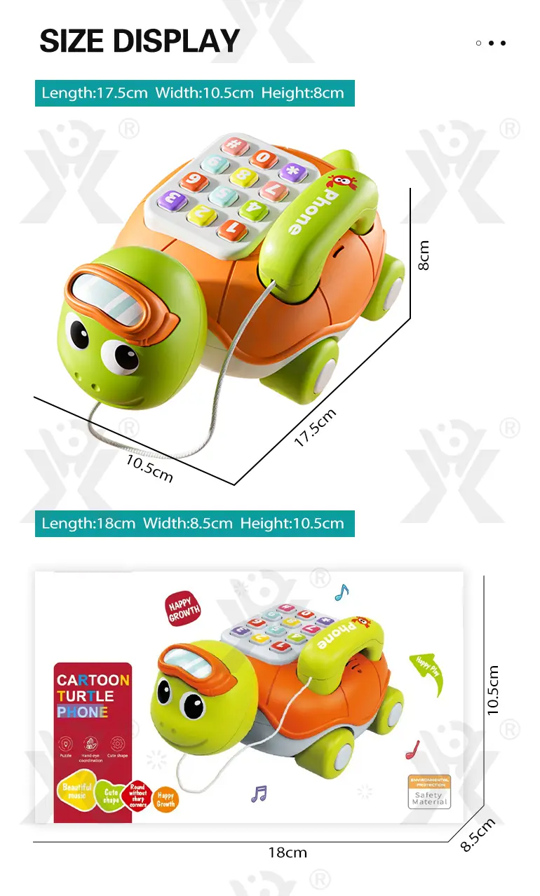 Cartoon Turtle Pull String Phone Toy, Baby Phone Toy Wholesale Supply (TG4900800) — product detail panel 8