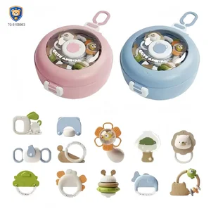 Baby Rattles Teethers Set with Storage Box, Infant Sensory Toys-toys for babies 6-12 months