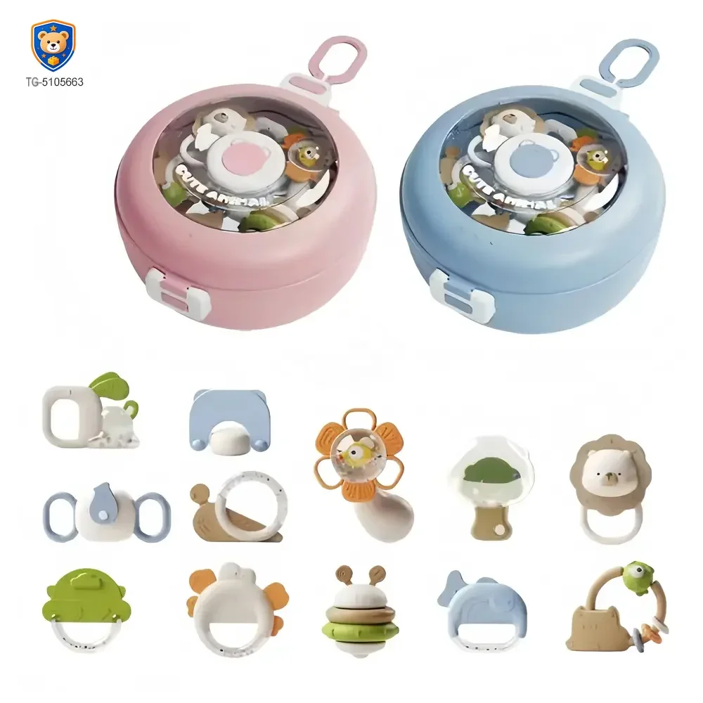 Baby Rattles Teethers Set with Storage Box, Infant Sensory Toys-toys for babies 6-12 months — product view 1