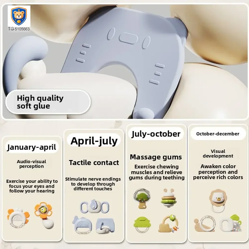 Baby Rattles Teethers Set with Storage Box, Infant Sensory Toys-toys for babies 6-12 months — product view 3