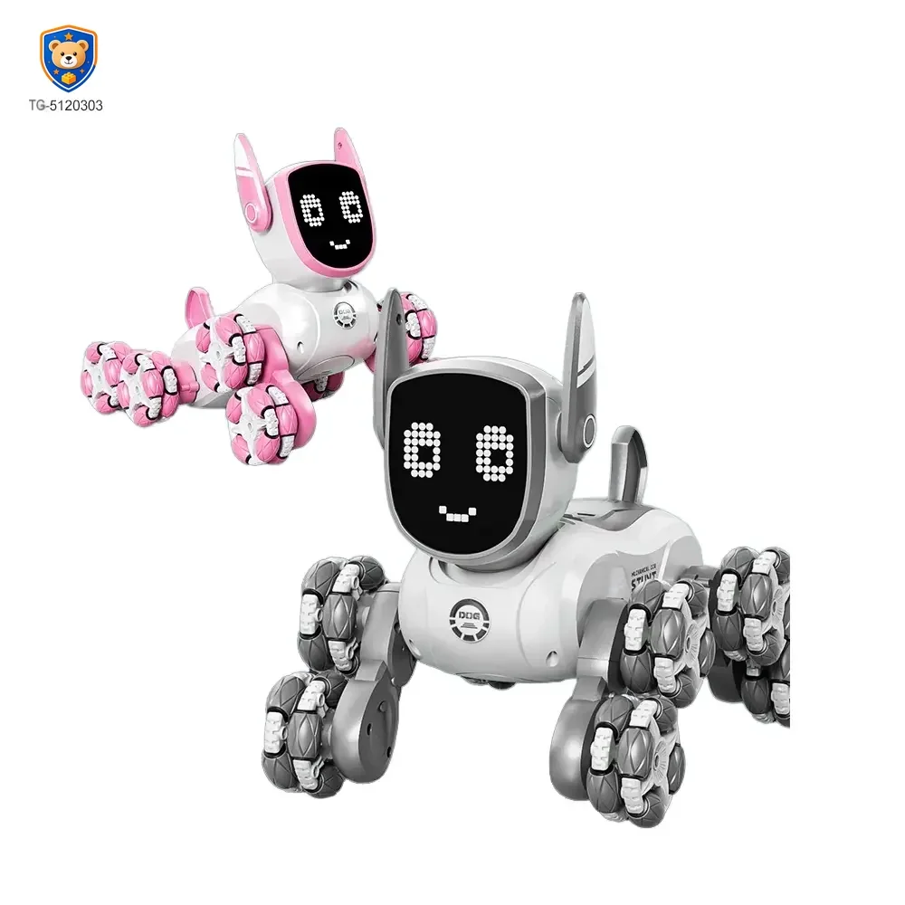 Intelligent Voice Control Eight-Wheel Stunt Robot Dog with Light and Music — product view 1
