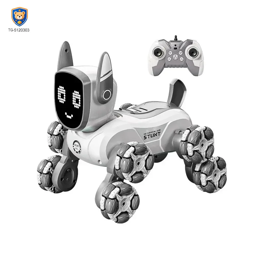 Intelligent Voice Control Eight-Wheel Stunt Robot Dog with Light and Music — product view 2
