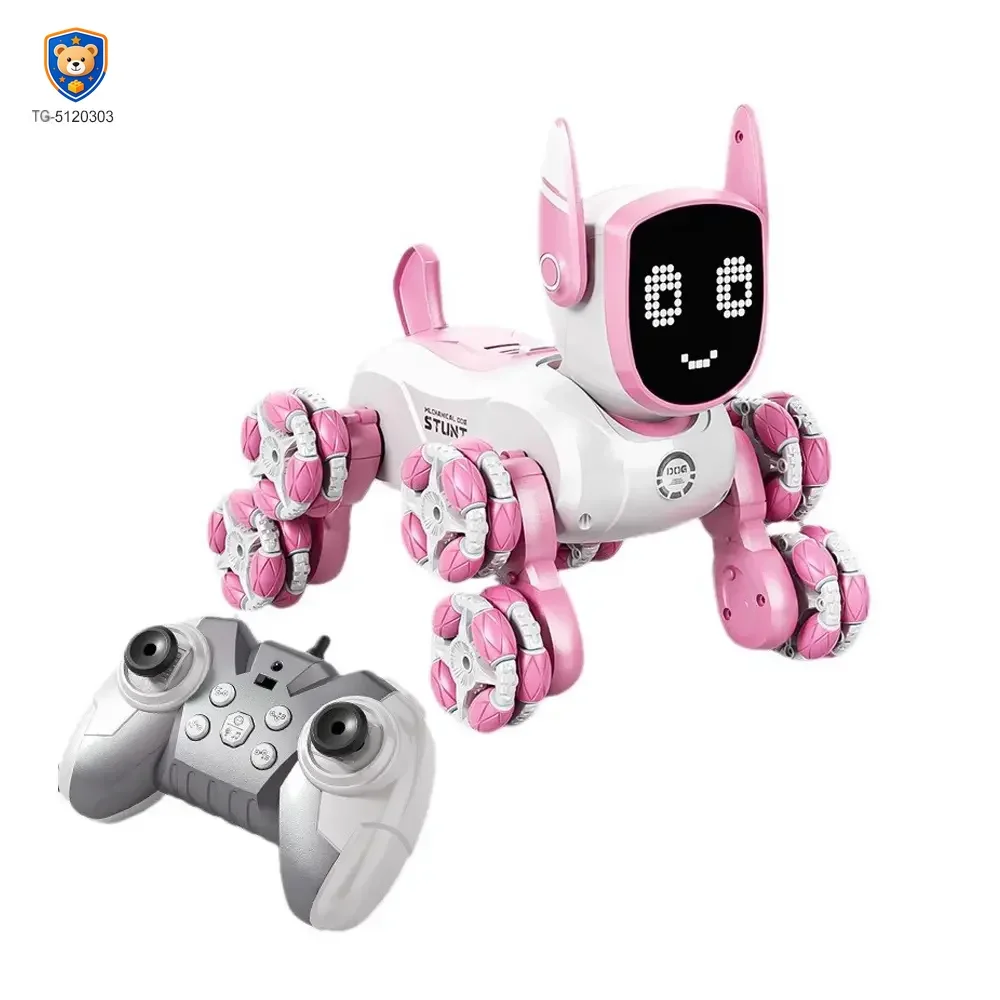 Intelligent Voice Control Eight-Wheel Stunt Robot Dog with Light and Music — product view 3