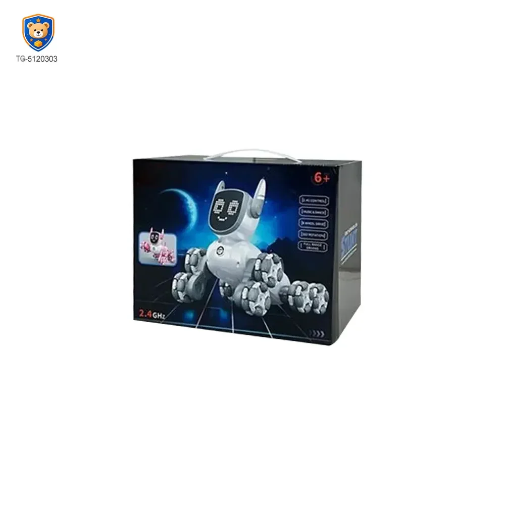 Intelligent Voice Control Eight-Wheel Stunt Robot Dog with Light and Music — product view 4
