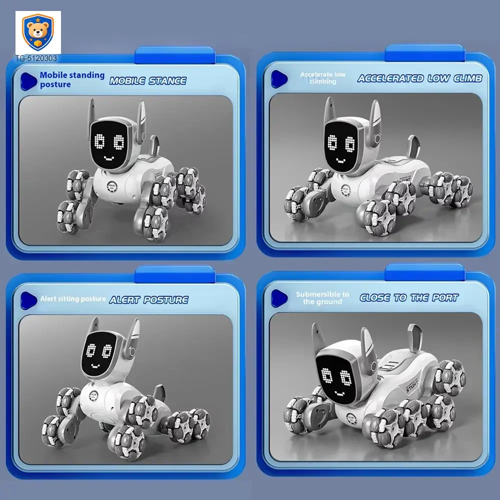 Intelligent Voice Control Eight-Wheel Stunt Robot Dog with Light and Music — product view 6