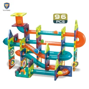 Magnetic Tiles Marble Run, 3D Magnetic Building Blocks Set Race Track Toy for Kids