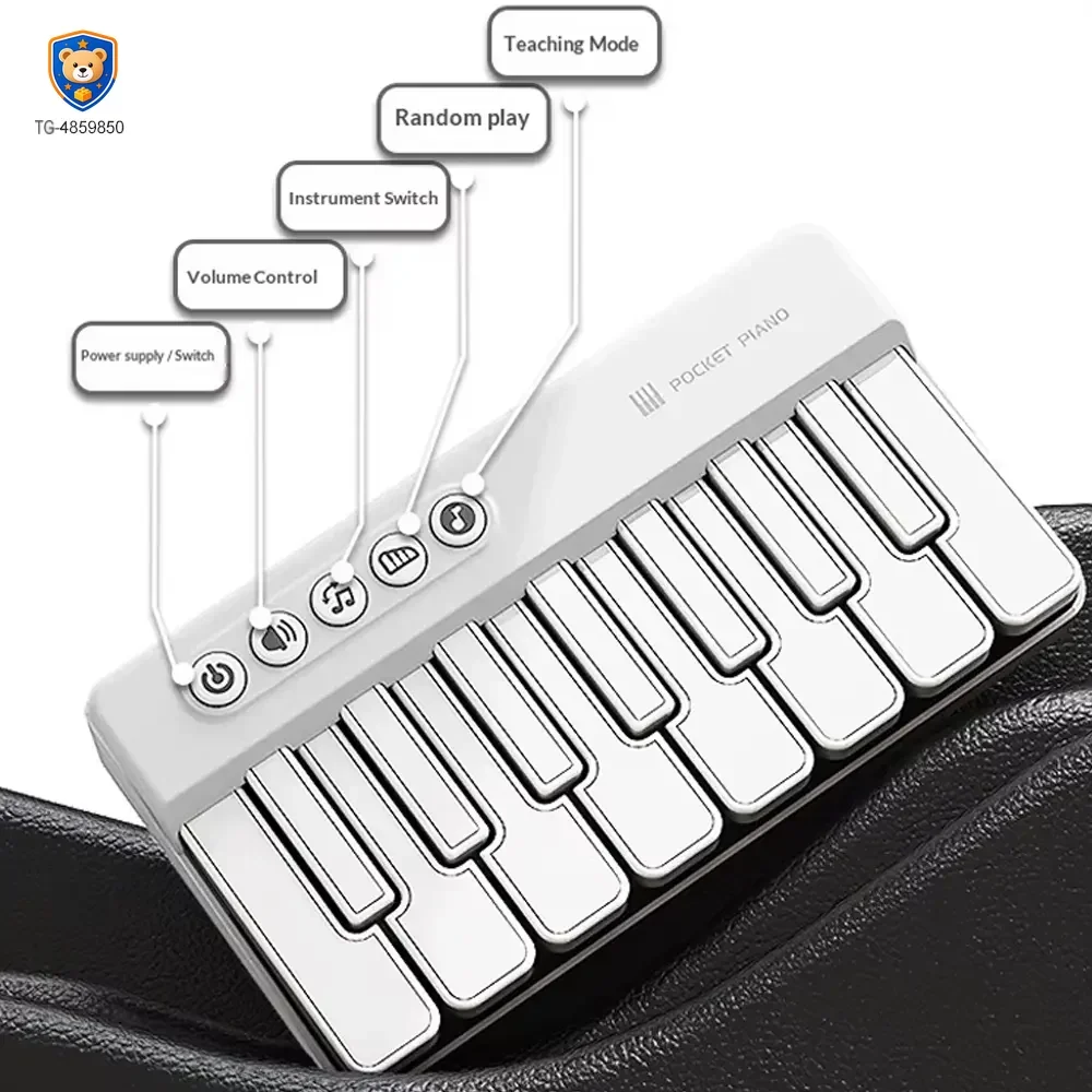 15 Key Kids Pocket Piano Toy LED Light Musical Instrument — product view 3
