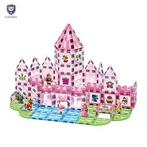 Pink Princess Castle Magnetic Tiles Building Blocks