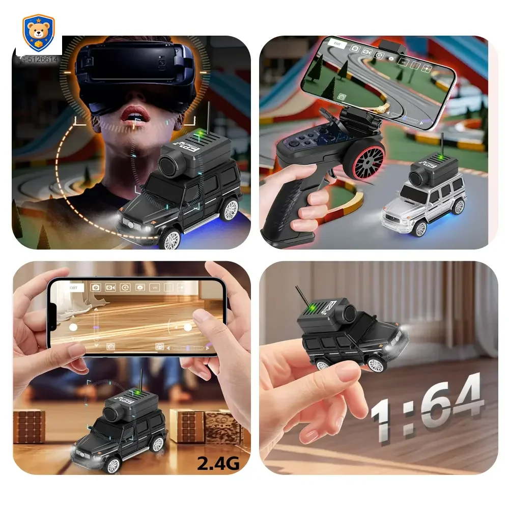 1:64 Scale RC Camera Car, 2.4G APP Control Desktop Car — product view 3